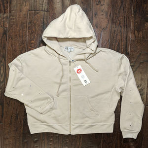 NWT - Wildfox Glitz Sleeve Milk Run Hoodie - Small